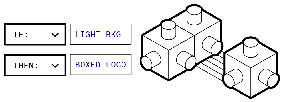 A simple illustration showing identity guide parts
